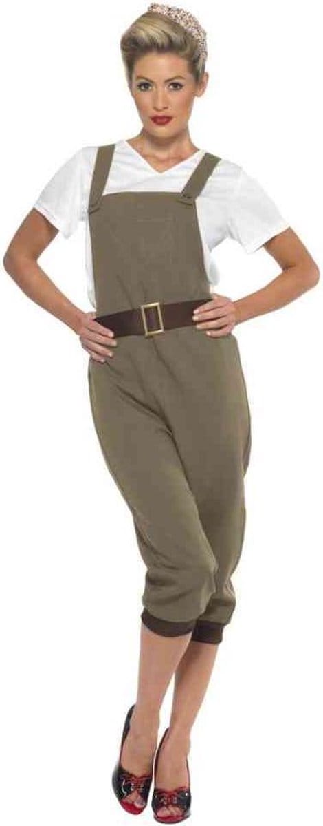 Smiffys - WW2 Land Girl Kostuum - M - Groen