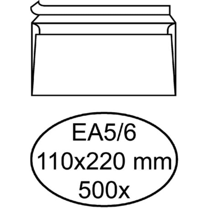 Envelop Quantore bank EA5/6 110x220mm zelfklevend wit 500 stuks
