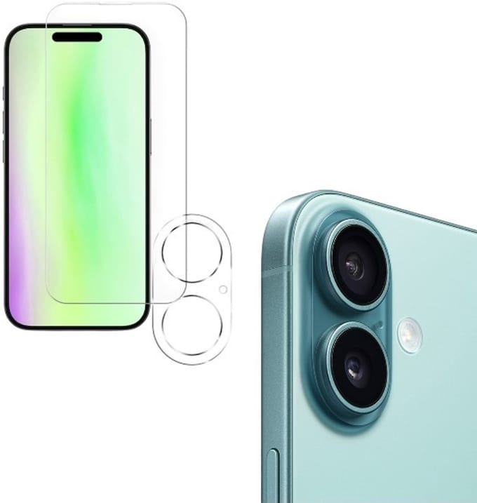 Screenprotector 1x & Camera lens Protector 1x Geschikt voor: iPhone 17 Air - glas - bescherm je camera - beschermglas - Transparant