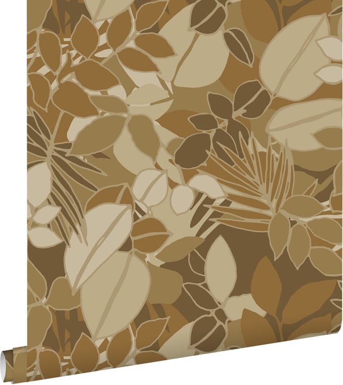 ESTAhome behang bladeren bruin en beige - 50 x 900 cm - 139849