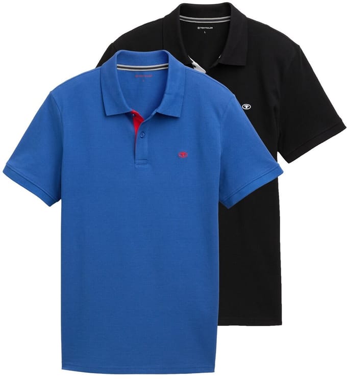 Tom Tailor - Poloshirts in een set van 2 - Maat S - Advanced Blue