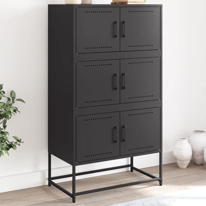 vidaXL - Dressoir - 68,5x38,5x123,5 - cm - staal - zwart