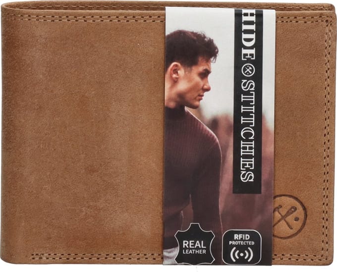 Hide & Stitches Johan van Amstel Portemonnee - 100% Leer - Bruin