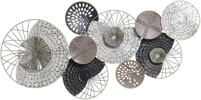 CESIUM - Wanddecoratie - Zwart/Zilver - Metaal