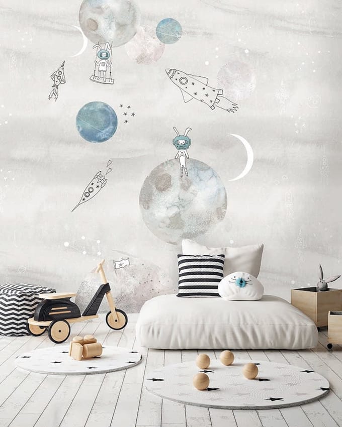 INGK Kinderbehang - Too The MooooN, Grey