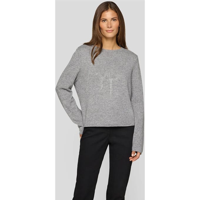 Tricot pullover met wol en modal - grijs / gemêleerd - Gr. 44 van Goldner Fashion