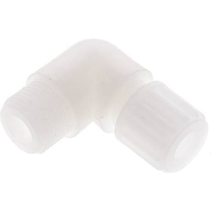 8x6mm & G3/8'' PVDF L-Vorm Knelfitting Buitendraad 10bar