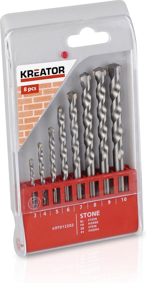Kreator - Accessories - KRT012202 - Steenboorsets - Ø 3-10mm - 8 st.