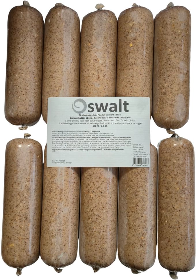 Oswalt Vogelpindakaassticks - 10 stuks - Buitenvogelvoer