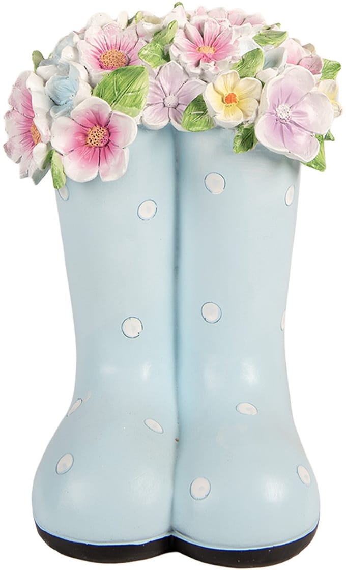 Clayre & Eef Decoratie Beeld Laars 20x18x26 cm Blauw Kunststof