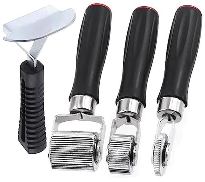 Auto Geluiddemping Roller Set met Schraper - 4 Stuks, Diverse Maten voor Geluidsisolatie