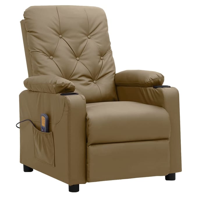 vidaXL - Massagestoel - kunstleer - cappuccinokleurig