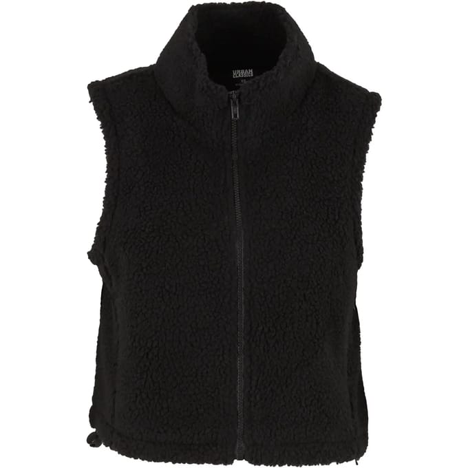 Urban Classics - Short Sherpa Mouwloos jacket - M - Zwart