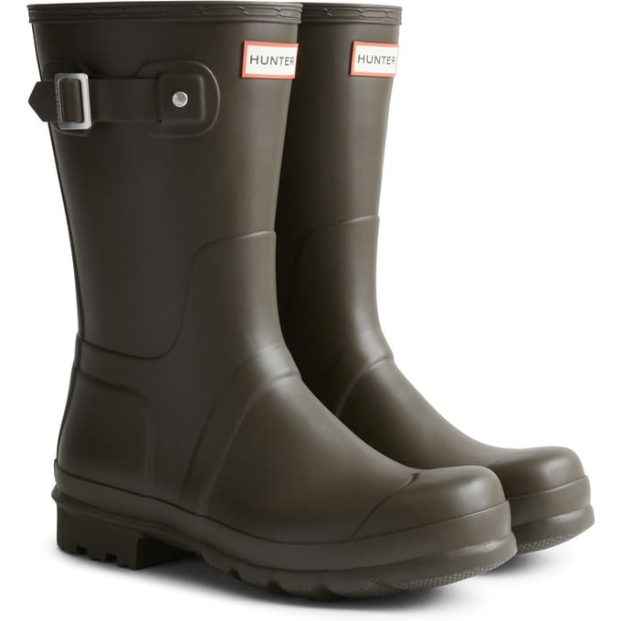 Hunter Original Short Wellington Boots Rubberen Heren Regenlaarzen In Chocoladebruin