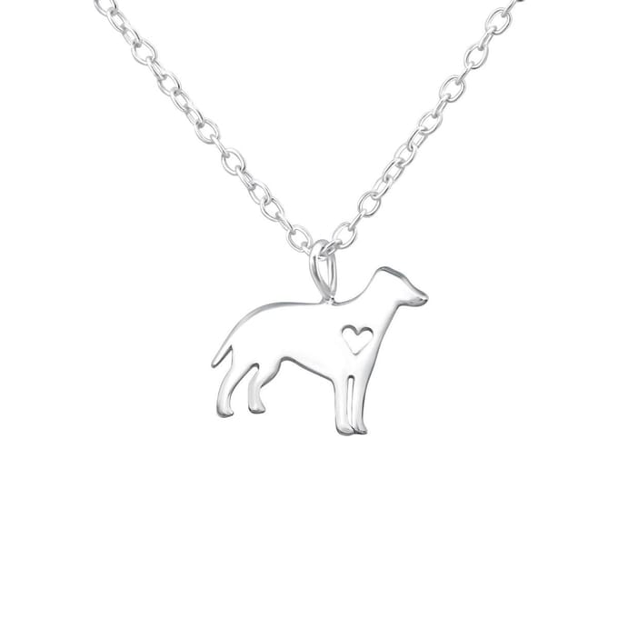 Montebello Ketting Hond - 925 Zilver + Coating - Dier - 11x9mm - 45cm