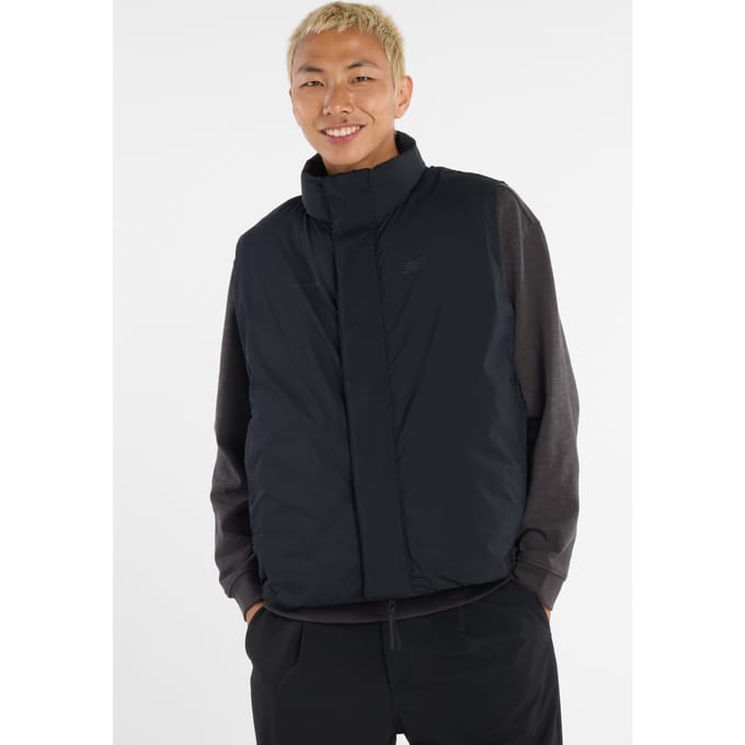 New Balance Nb Grey Down Vest Black Größe: S | Bodywarmer Outlet | Herren | Grau