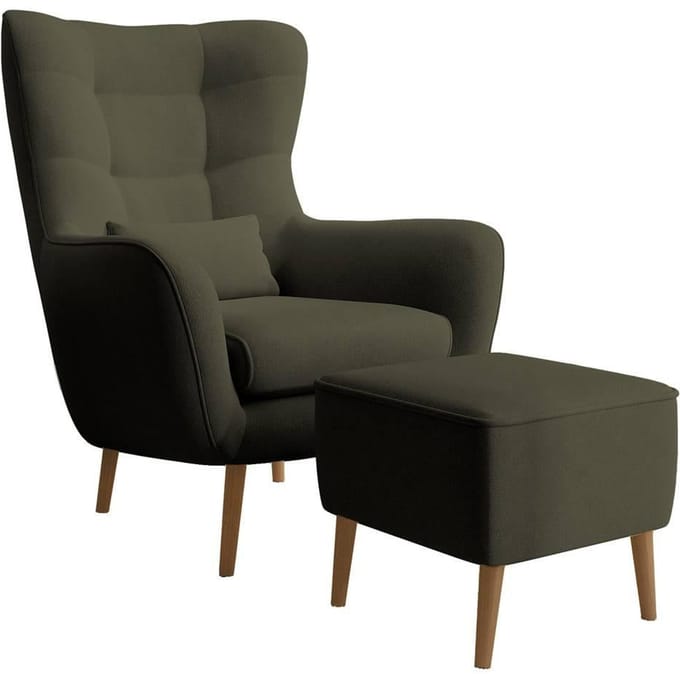 Fauteuil met hocker Verdiro velvet | NADUVI Collection