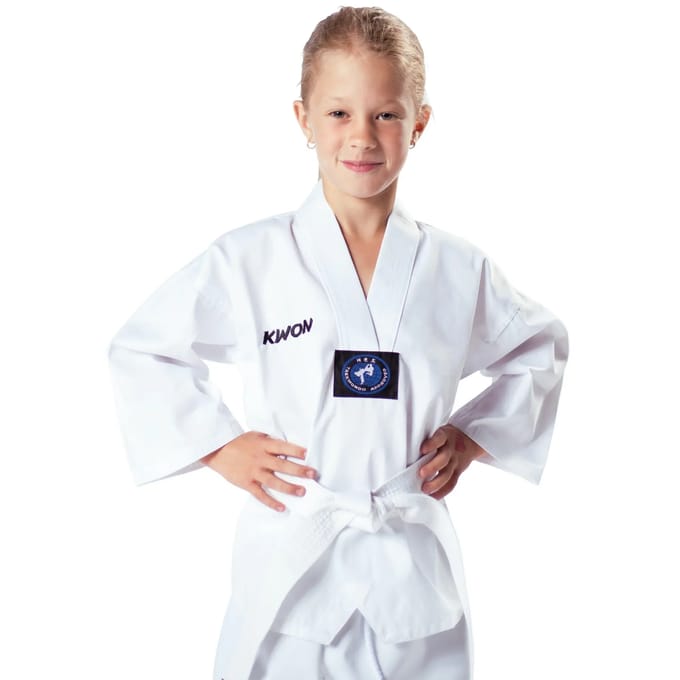 V-hals kimono jasje voor meisjes Kwon Clubline Weiß