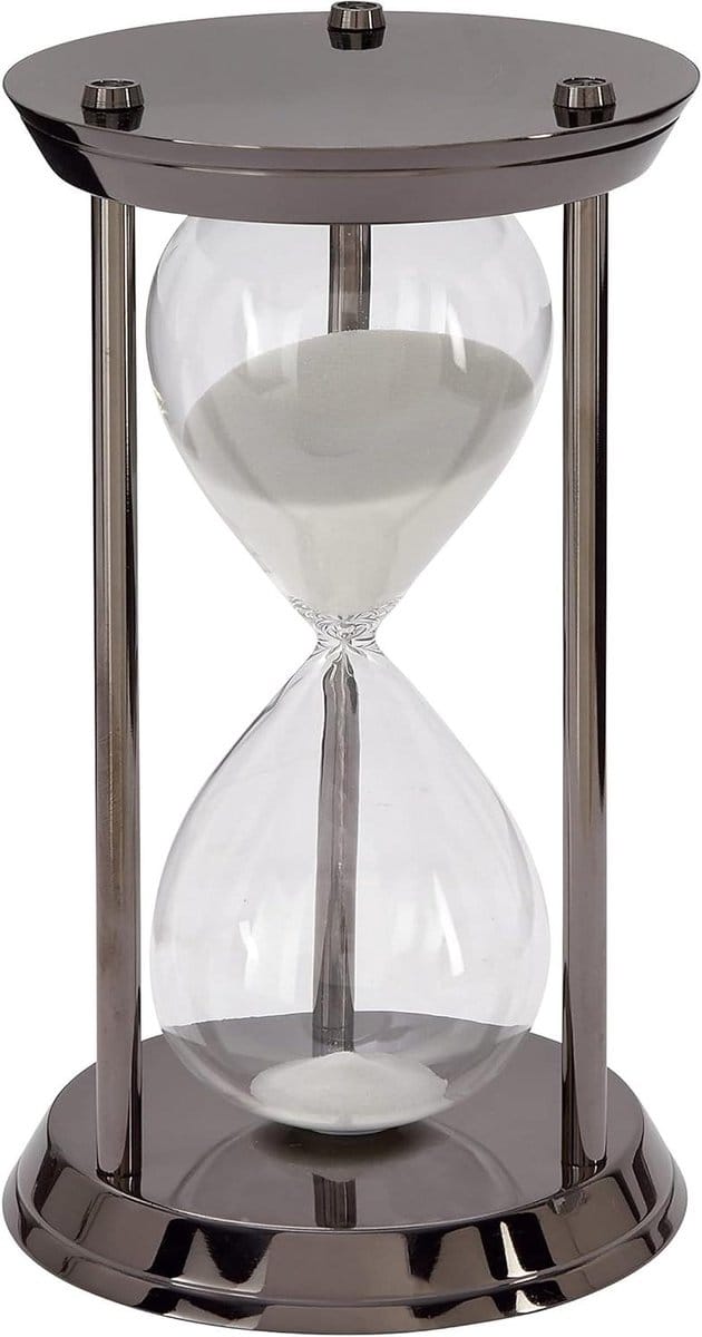 Zandloper - Keukentimer - Tijdmeting - Elegant Design - 12 x 7 Inch - Zwart