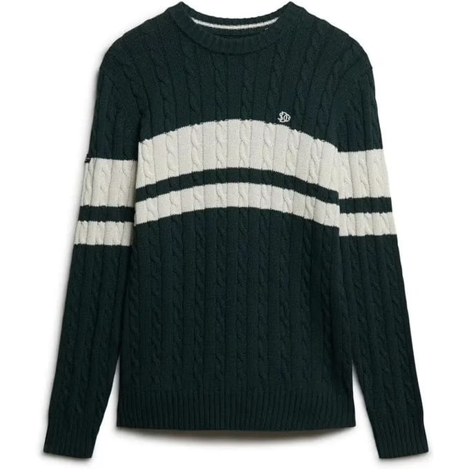 Superdry - Cotton Stripe Cable Trui - Heren - Sweaters