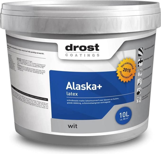 Drost Alaska+ - 10 Liter - Wit / Kleur   8718836691348   Verf