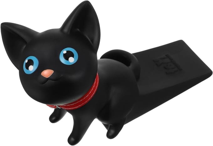 Deurstopper Set - Dieren Wiggen - Deuren Open Houden - Uniek Kattenontwerp - 2 Stuks - Zwart