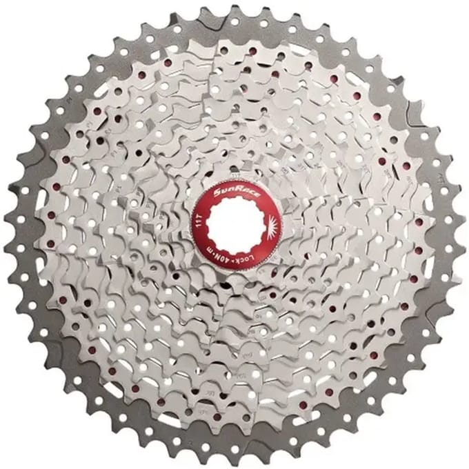 Cassette 11 speed Sunrace CSMX8 11-42T - zilver/rood