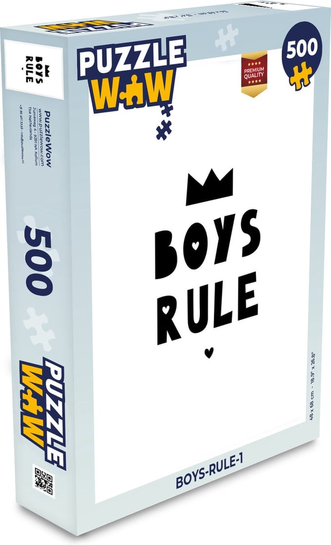 Puzzel Boys Rule - Quotes - Spreuken - Kinderen - Jongens - Legpuzzel - Puzzel 500 stukjes