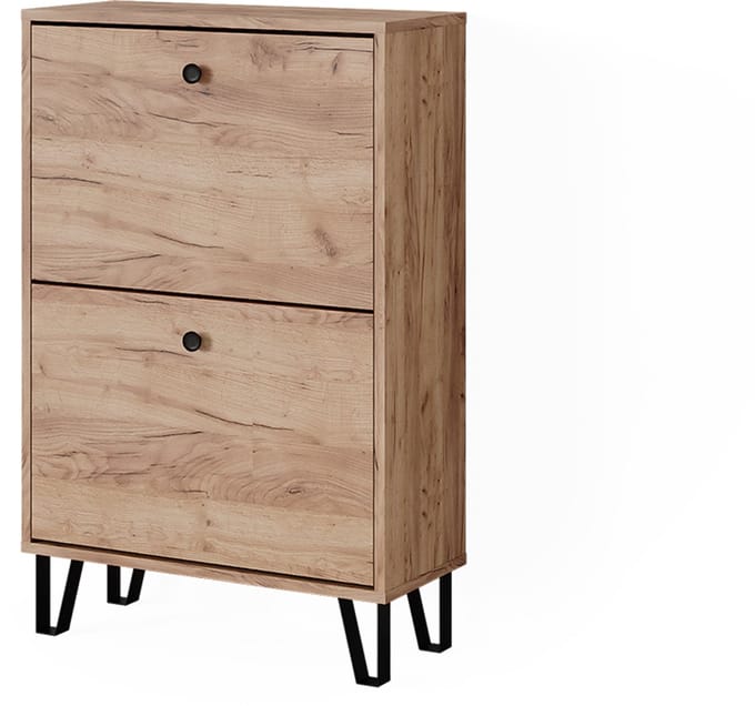 Vicco Siri Schoenkipper – 60 x 92 cm met 2 scharnierende laden Krachtige eik goud