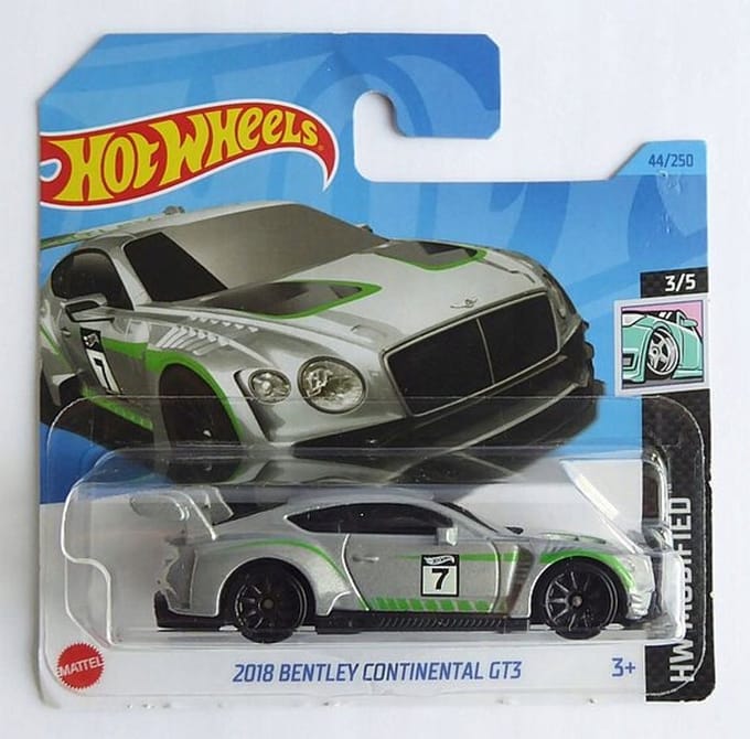 Hot Wheels 2018 Bentley Continental GT3 Modded 1:64 - Grijs Metaal
