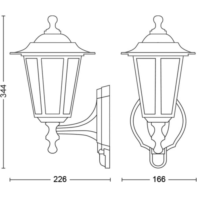 Philips Peking buitenwandlamp zwart met sensor