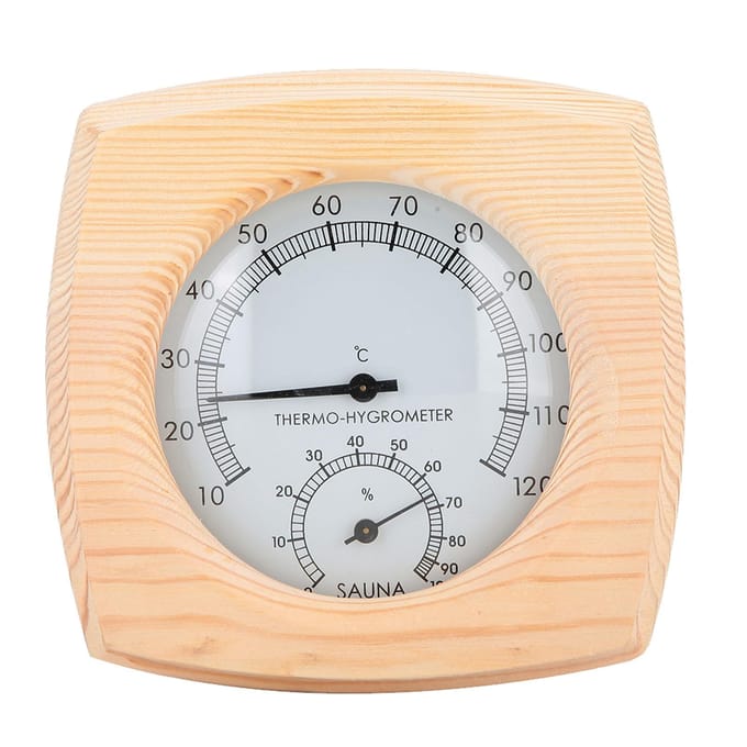 Digitale Thermometer Hygromenter Vochtigheidstemperatuurmeter voor Saunaruimte beige