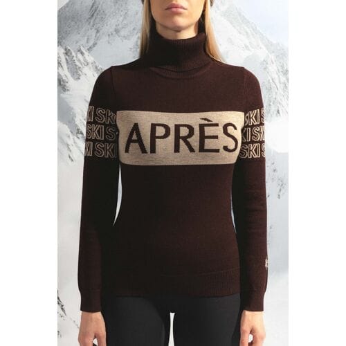 FAMME APRÈS-SKI Sweater Brown/Beige L