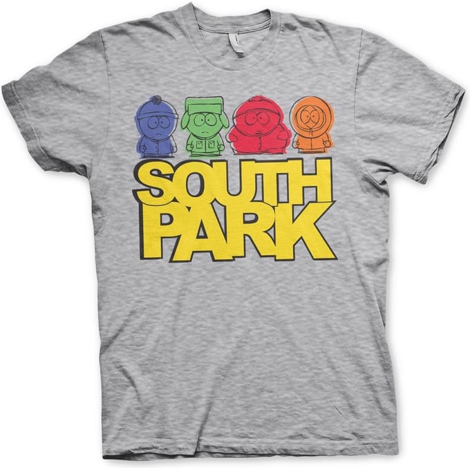 South Park T-shirt met schetsmotief, heathergrijs