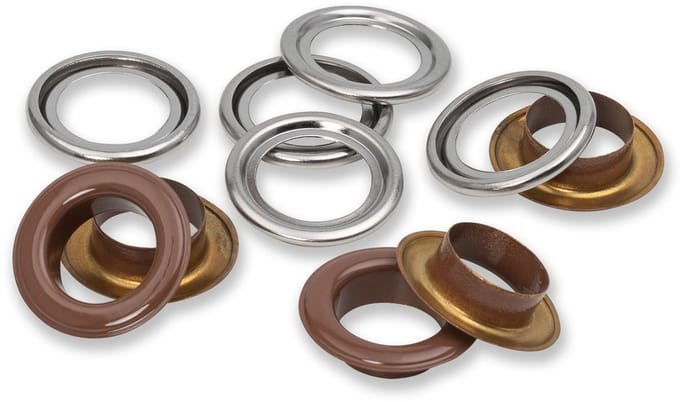 Ringen met schijven 14mm donker bruin 15st - Prym