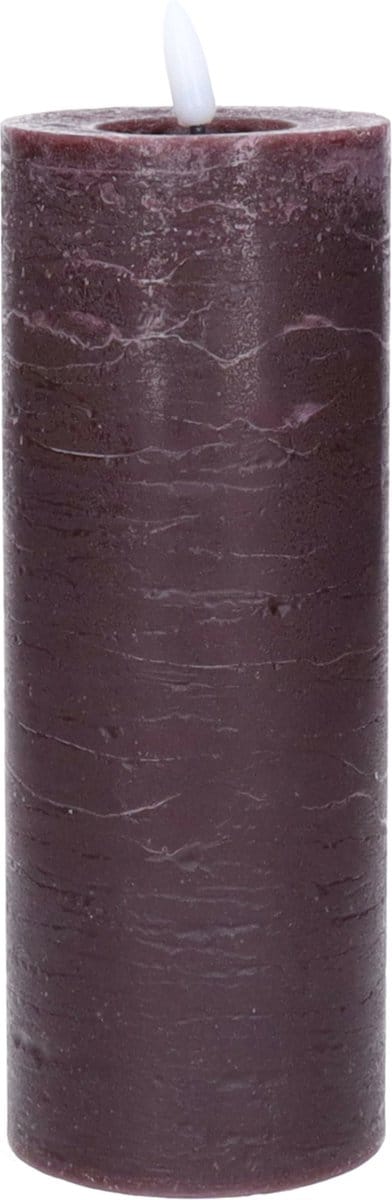 Countryfield Lyon LED kaars/stompkaars - zwart - D7,5 x H20 cm - timer