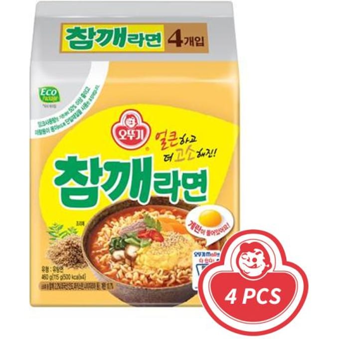 Ottogi Ramen au Sésame 115g X 4 (2 possibilités) 115g X 8 yellow