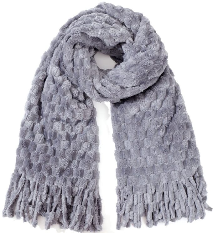 sjaal dames - grijs - 180x60cm - zacht - warm -lang - omslagdoek