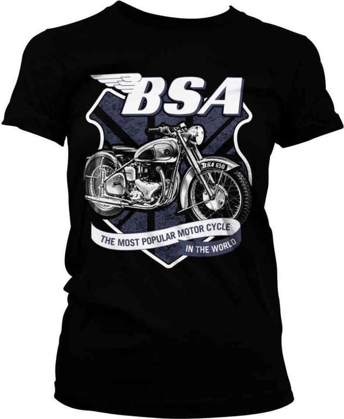 BSA Dames Tshirt -S- 650 Shield Zwart