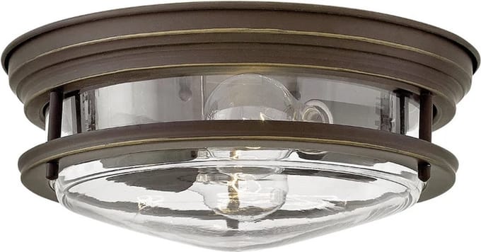 Hinkley LED Plafond Badkamerlamp Hadrian | 2X E27 Max 40W | IP44 | Dimbaar | Oil Rubbed Bronze