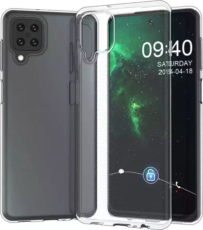 Silicone back cover Geschikt voor Samsung Galaxy A42 5G/Transparant hoesje + gratis screenprotector