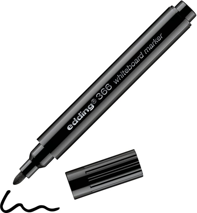 Edding 366, 1 stuk(s), Zwart, Ronde punt, 1 mm, 104 mm, 11 mm