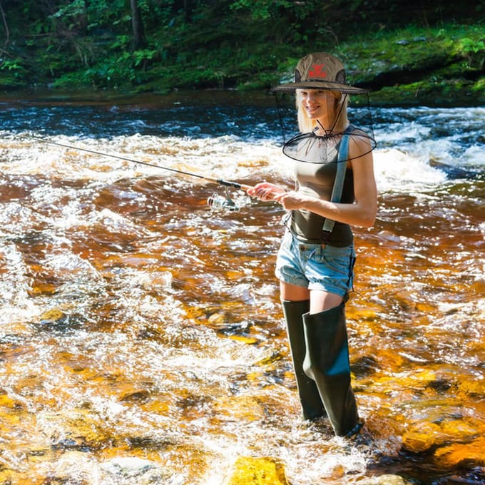 Muggenmelk Hoed Bijenteelt Cap Mesh Visserij Cap Bug Face Shield Insecten Voorkomen Nek Hoofd legergroene kleur