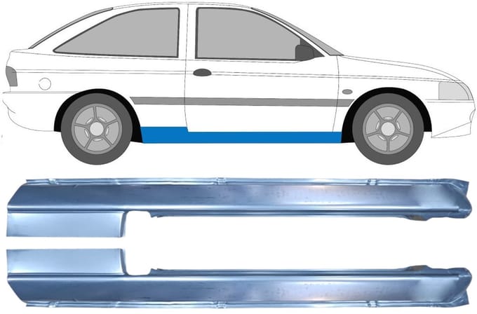Volledige dorpel voor Ford Escort 1995-2000 / Links + Rechts / Set