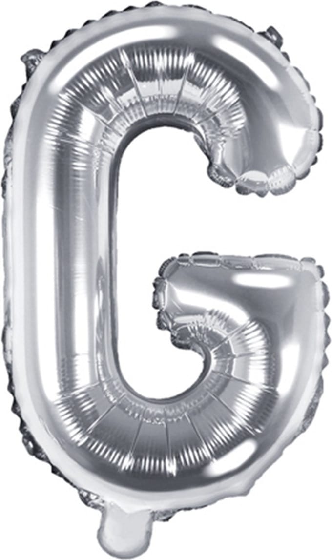 Partydeco - Folieballon Zilver Letter G (35 cm)