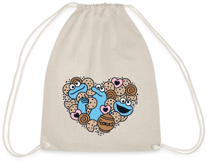 Sesamstraat Hart Met Koekiemonster Gymtas