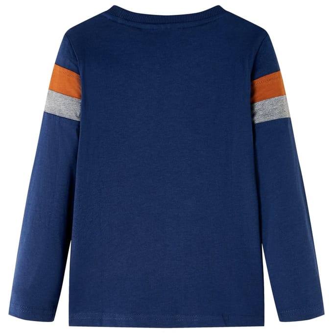 vidaXL - Kindershirt - met - lange - mouwen - 104 - marineblauw