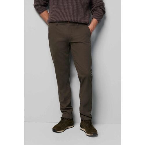 Meyer Broek M5 Chino Micro Structure Organic Cotton Blend Comfort Stretch Dark Brown / male