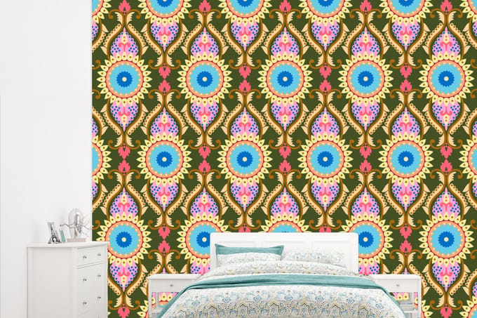 Behang - Fotobehang Design - Orient - Retro - Breedte 265 cm x hoogte 220 cm