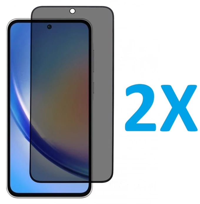 Screenprotector Glas - Privacy Tempered Glass Screen Protector Anti-Spy Geschikt voor: Samsung Galaxy A56 - 2x